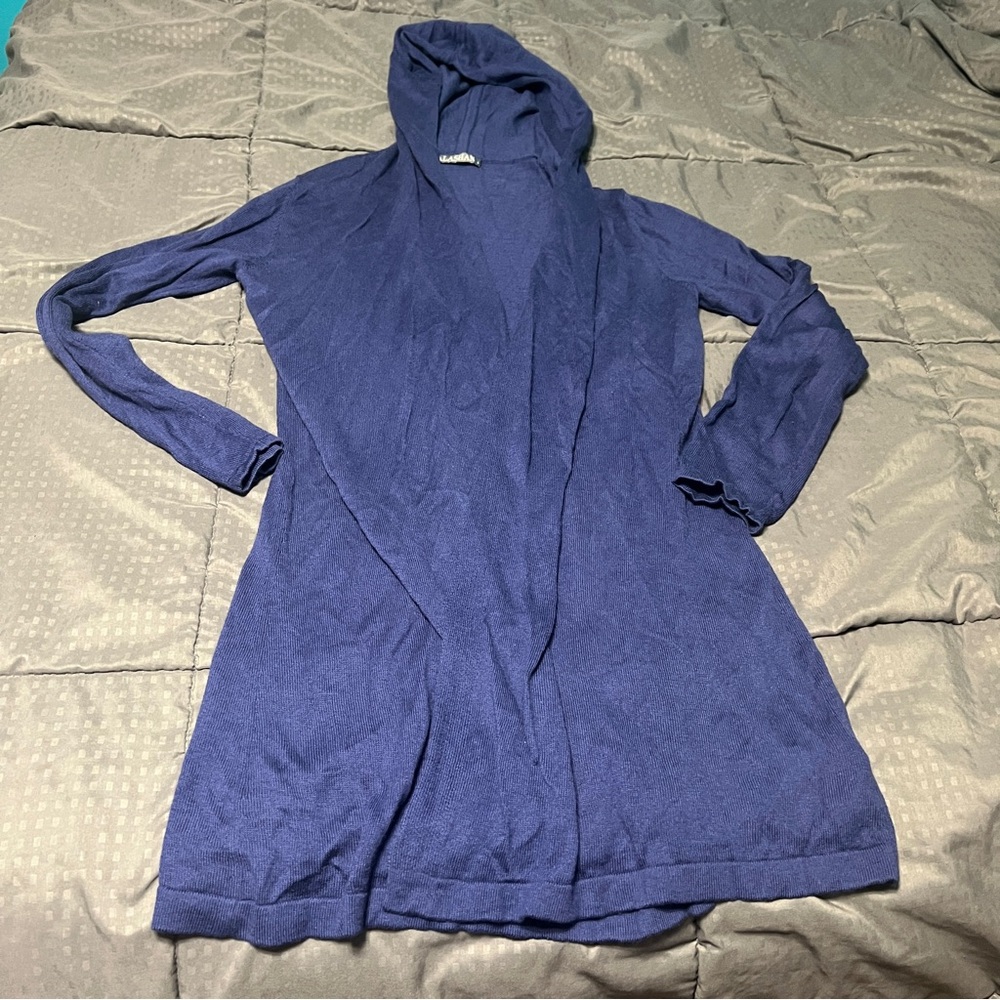 alashan Cotton cashmere Blend open front sweater Blue Women's Size small